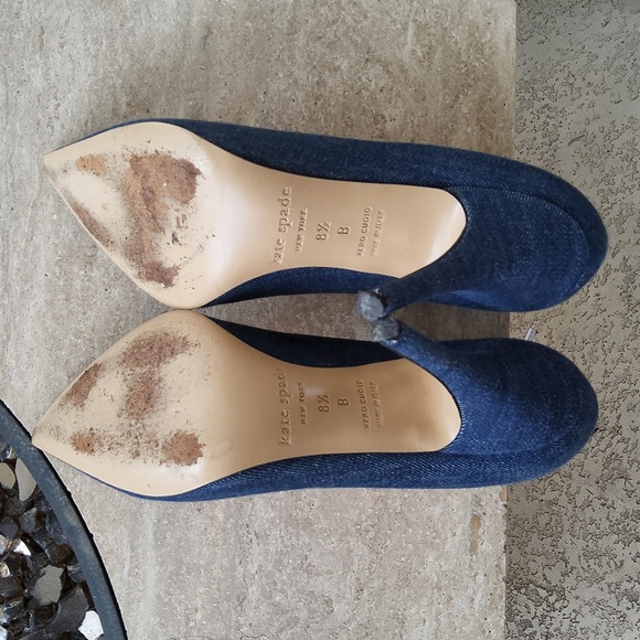 Kate Spade New York Denim Blue Women's Heels Size 8 1/2 B - Picture 13 of 13